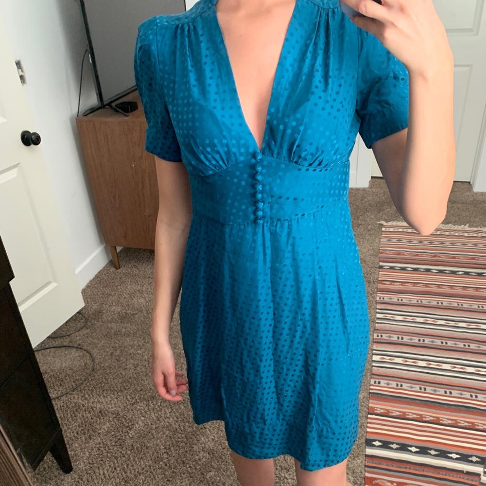 Blue knee length dress